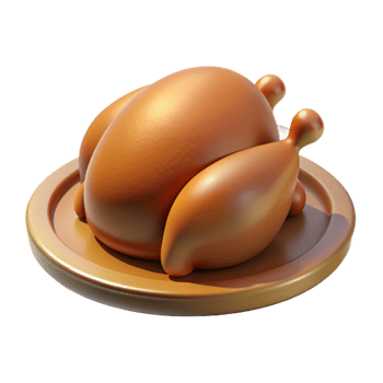 wonderful artistic Thanksgiving Turkey Platter Isolated with Warm Lighting detailed png