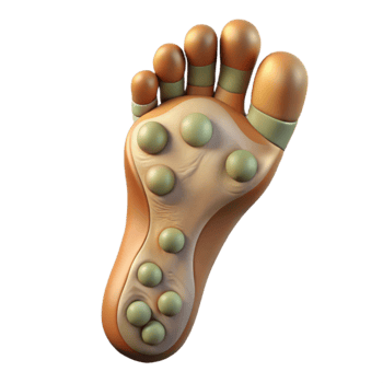 stunning abstract Reflexology Foot Chart Zones Transparent Background detailed png
