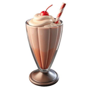 wonderful traditional Milkshake in a Glass Cutout on Transparent Background genuine png