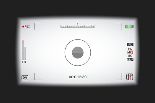 Camera viewfinder or photo rectangle frame recorder flat style design illustration. vector