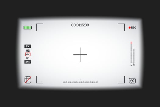 Camera viewfinder photo screen frame recorder flat style design illustration. vector