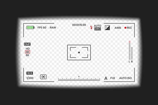 Camera viewfinder or photo frame recorder flat style design illustration concept. vector