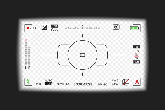 Camera viewfinder frame or photo frame recorder flat style design illustration. vector