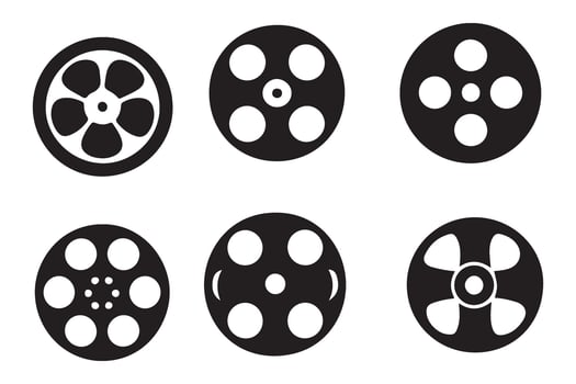 Film Reel Icons Set Captures the Heart of Cinematic Storytelling vector
