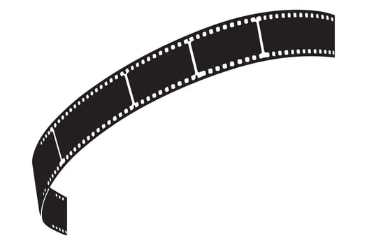 Curved Film Strip Illustration for Cinematic Creative Designs vector