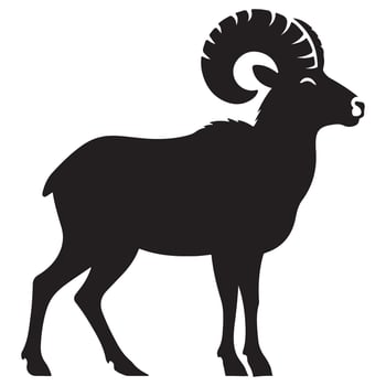 Standing Ram Silhouette Illustration For Creative Designs vector