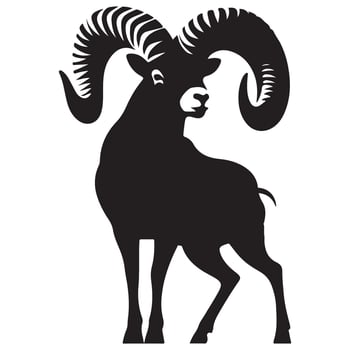 Majestic Ram Silhouette Illustration Graphic For Your Project vector