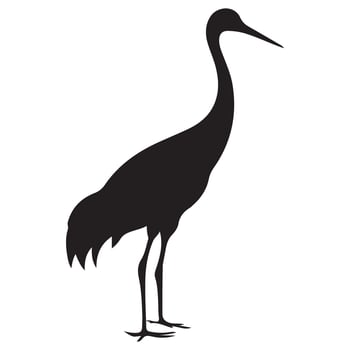 Sophisticated Crane Silhouette Illustration for Creative Design Projects vector