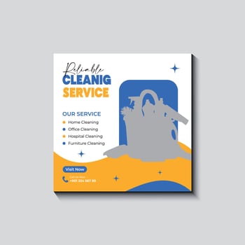 Cleaning service social media poster design vector