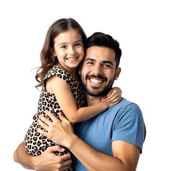 Cheerful Family Moment Dad and Daughter Hugging png