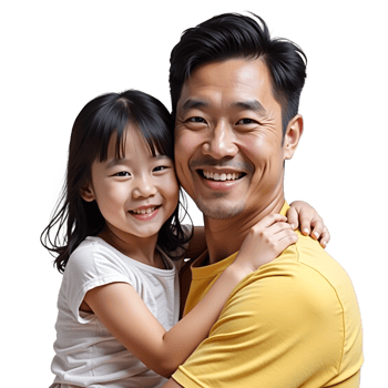 Loving Dad Holding Daughter Beautiful Parental Bond png