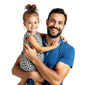 Joyful Dad and Daughter Hugging Perfect Family Moment png