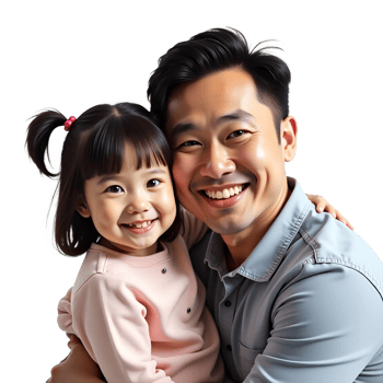Happy Father and Daughter Smiling Loving Family Bond png