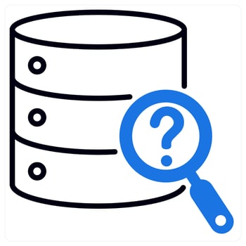Missing Data icon in blue color vector