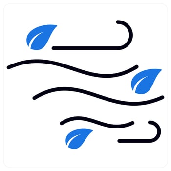 Wind icon in blue color vector