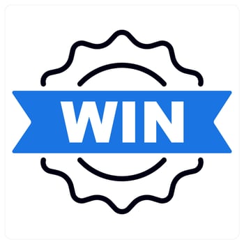 Win icon in blue color vector