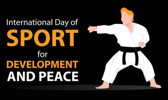illustration graphic of a karateka ready to fight, perfect for international day, sport, development and peace, celebrate, greeting card, etc. vector