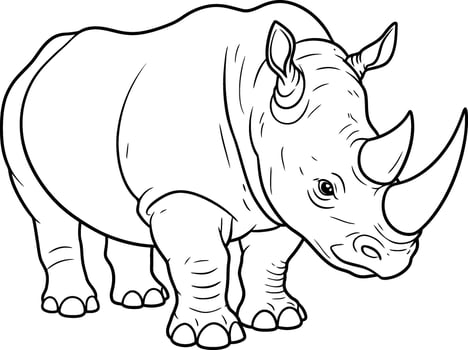A rhino coloring pages for kids vector