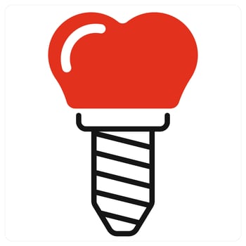 Tooth Implant icon in red color vector