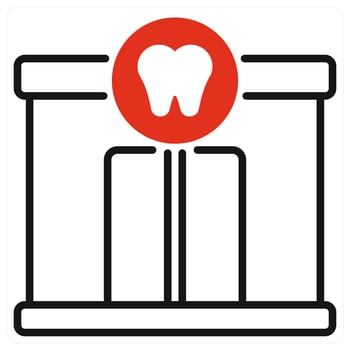 Dental Clinic icon in red color vector