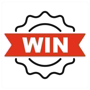 Win icon in red color vector