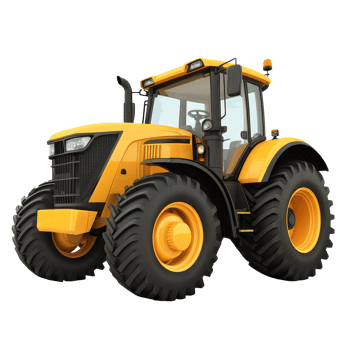 Heavyduty tractor isolated on a transparent background, showcasing its robust design and agricultural capabilities, tractor isolated on transparent background png
