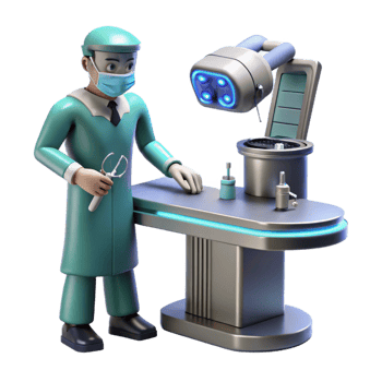 stunning classic 3D Illustration Surgeon Medical Robot authentic png