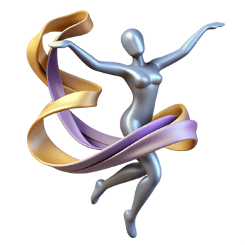 wonderful artistic wonderful rustic 3D Abstract Figure Dancing with Ribbons detailed high quality png