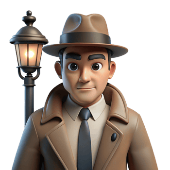 stunning modern impressive contemporary 3D Cartoon Detective Illustration premium detailed png