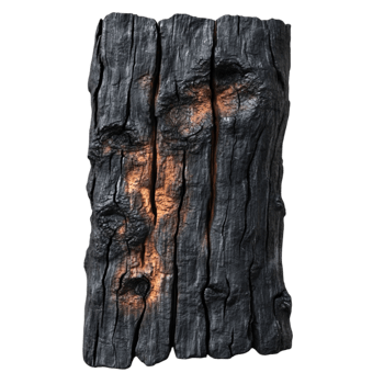 Aged Burnt Wooden Planks with a Distinctive and Weathered Appearance png