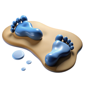 stunning traditional vibrant vintage 3D Render Footprints on Beige authentic premium png