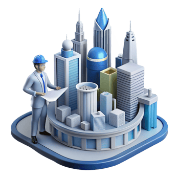 stunning classic 3D Cityscape Illustration Architect Planning genuine png