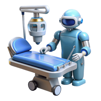 beautiful artistic beautiful modern 3D Robot Medical Illustration AI in Healthcare authentic professional png