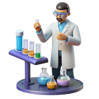 stunning abstract 3D Illustration Scientist Lab Experiment high resolution png