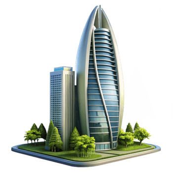 dramatic abstract Futuristic Cityscape 3D Illustration exclusive png