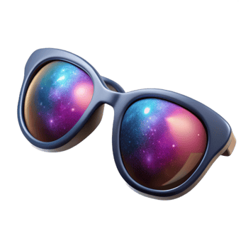 elegant modern Cosmic Sunglasses 3D Render premium png