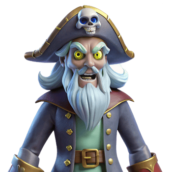 dramatic modern 3D Cartoon Pirate Captain Illustration 4K png