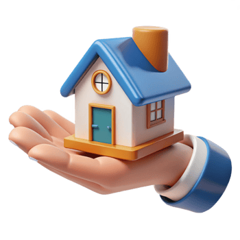 extraordinary creative 3D Cartoon House in Hand Illustration detailed png