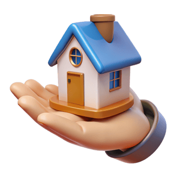 impressive artistic 3D Illustration Home in Hand Real Estate genuine png