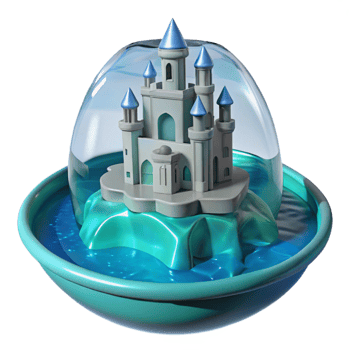 vibrant traditional Enchanted Castle 3D Render high quality png