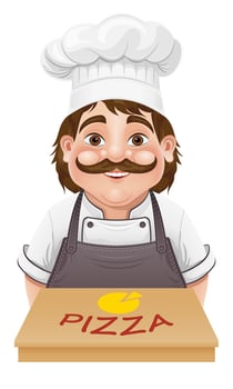 chef man preparing dishes and food in the kitchen cartoon stock illustration vector