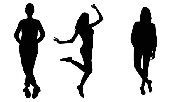 women silhouette bundle Illustration vector