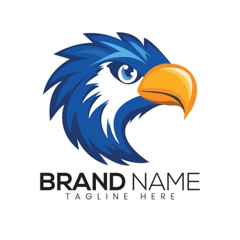 Abstract Blue Eagle Head Icon or Logo Design Template vector