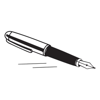 Cute fountain pen art vector