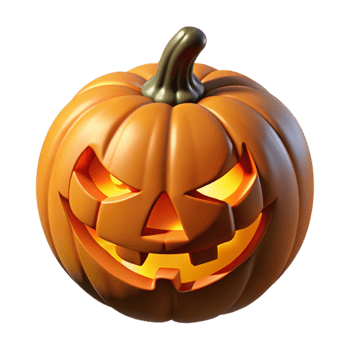 wonderful classic 3d Rendered Cutout of Carved Halloween Pumpkin with Menacing Grin, professional png