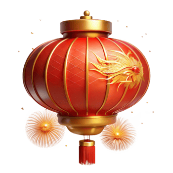 wonderful abstract 3d Rendered Cutout of Chinese New Year Paper Lantern With 4K png