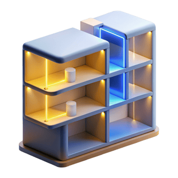 extraordinary contemporary A 3d Rendered Cutout of Futuristic, Modular Shelving Unit With high resolution png