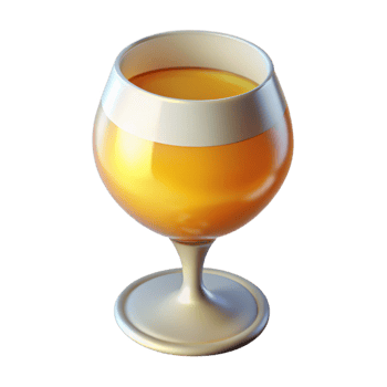 dramatic rustic 3d Rendered Cutout of Glistening, Frosted Glass of Chilled Apfelwein original png