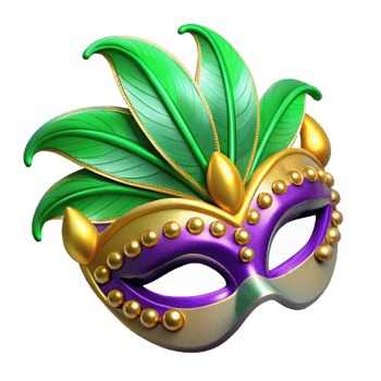 vibrant rustic 3d Rendered Cutout of Glittering Mardi Gras Mask Decorated With original png