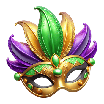 impressive classic 3d Rendered Cutout of Glittering Mardi Gras Mask Decorated With 4K png